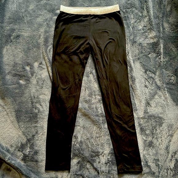 Picapino girls black leggings with sparkle elastic waist size 10 - Picture 1 of 6